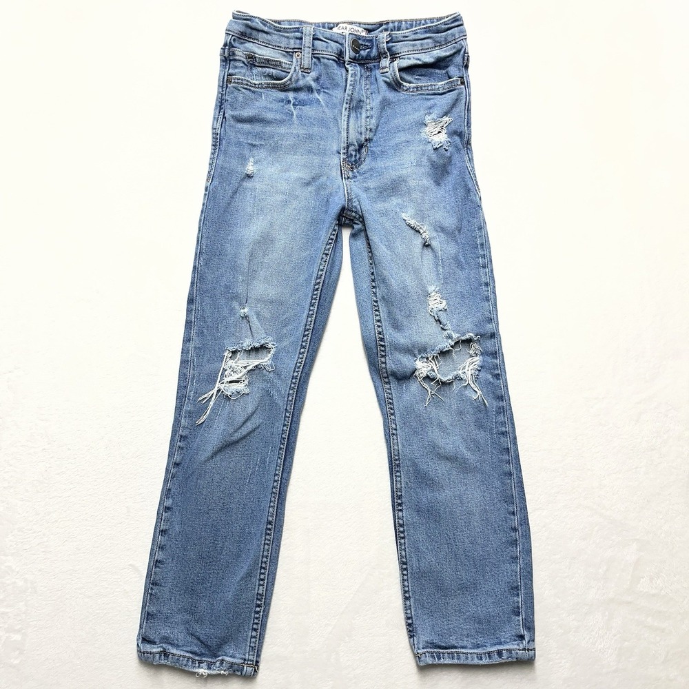 Dear John Blake Island Straight Leg Jeans Womens 24 Distressed Light Wash Casual